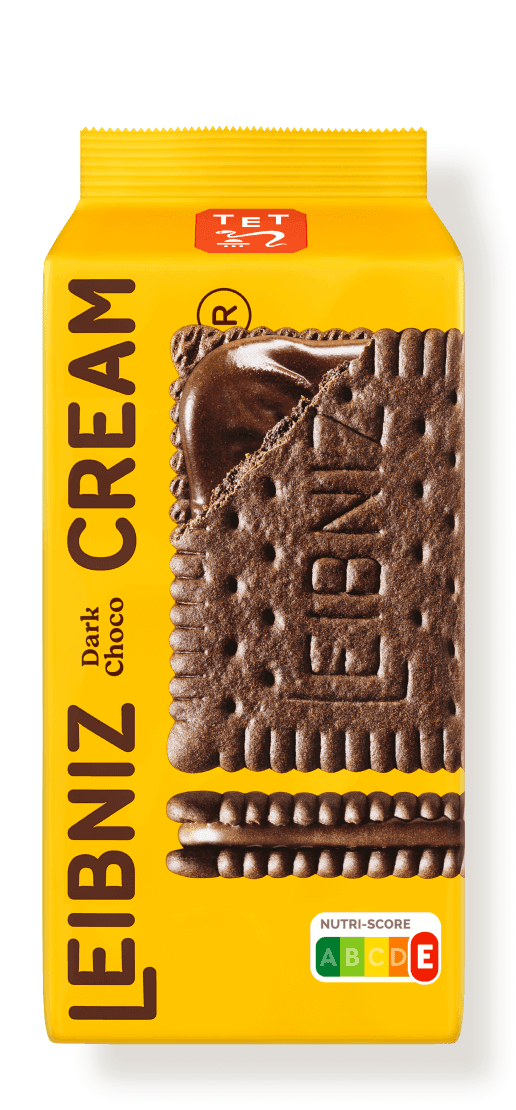 Verpackung der LEIBNIZ Cream Dark Choco Doppelkekse